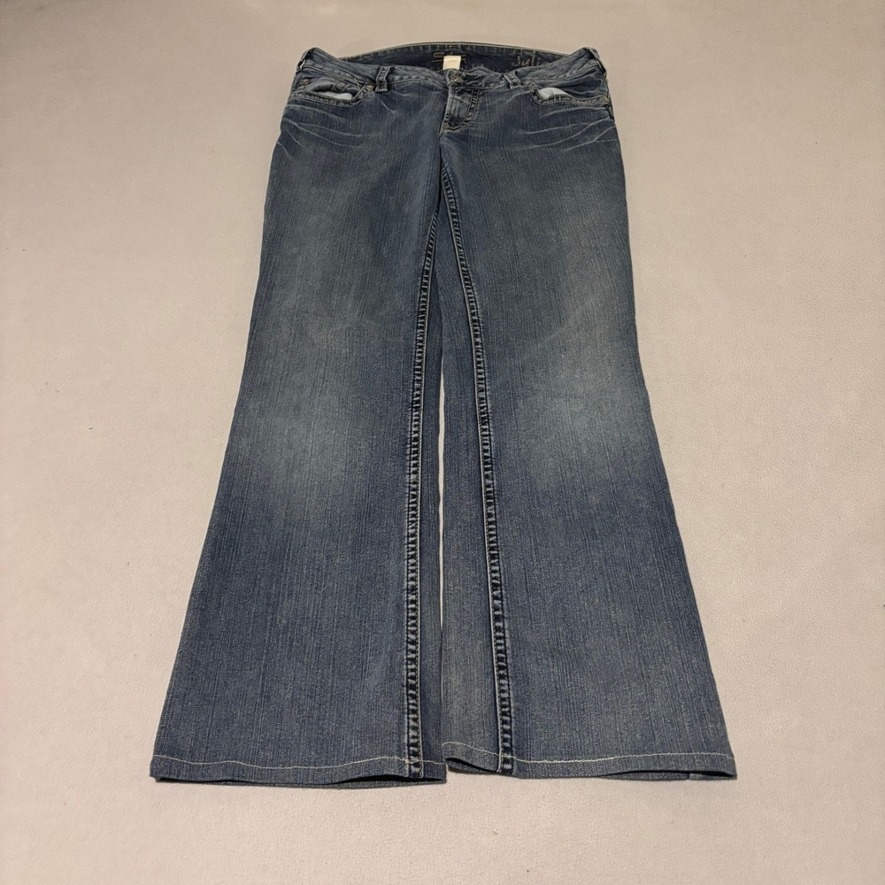 Silver Jeans Co Julia Womens Flare Leg 34x37 Blue Denim Jeans Medium Wash